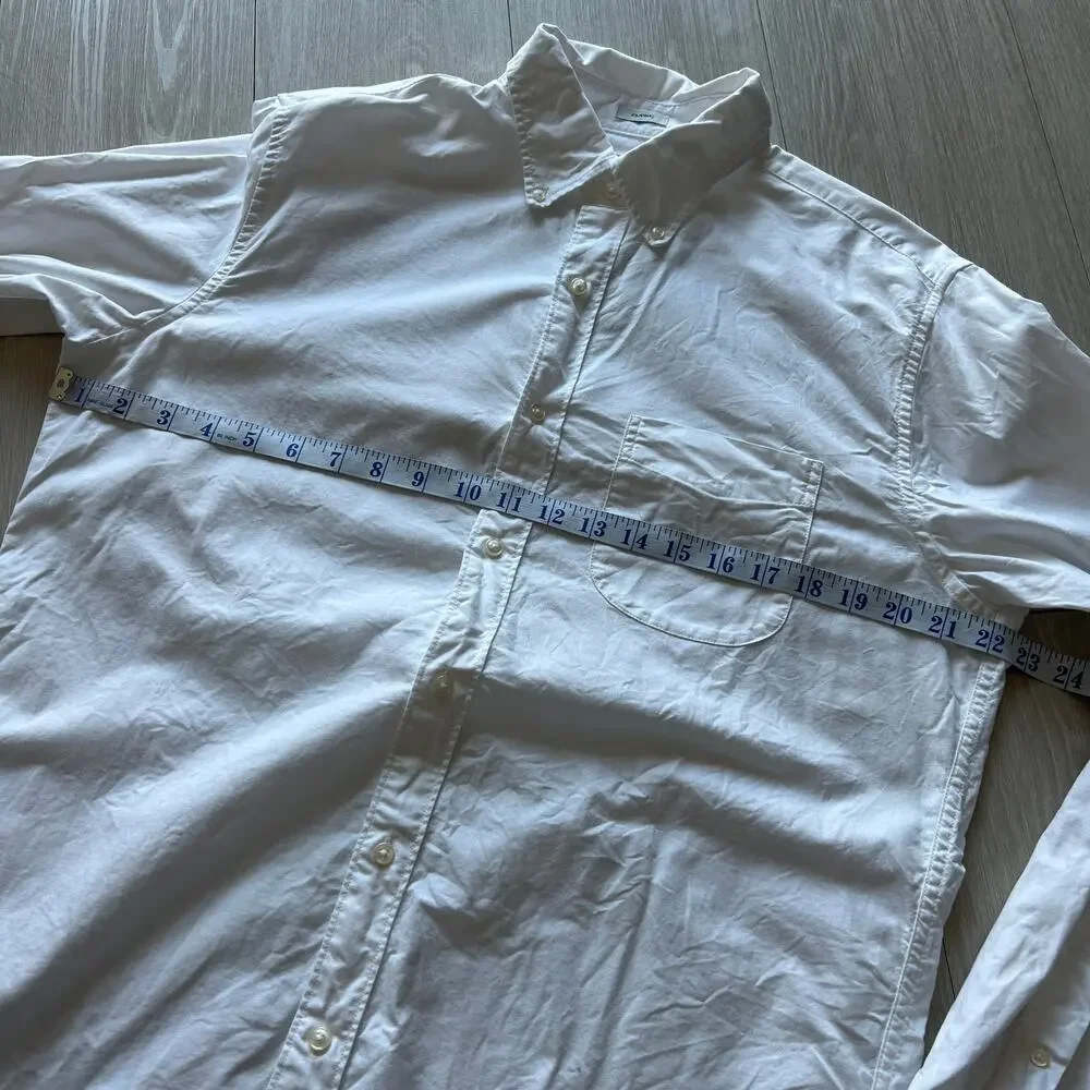 J Crew Broken In Organic Cotton Oxford Shirt Classic Men Medium White